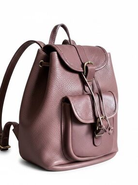 Vintage Brown Leather Mini Backpack Purse Bag